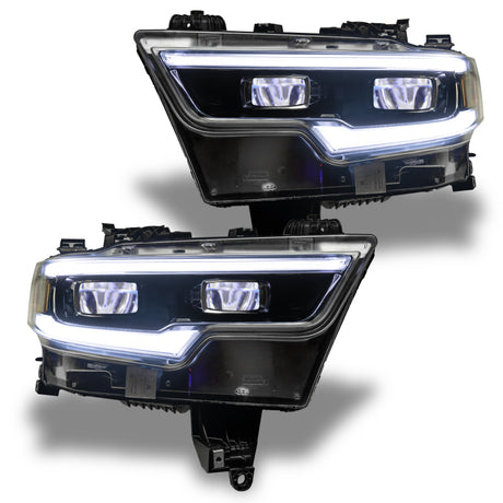 Oracle 19-21 RAM 1500 RGB Headlight Demon Eye Kit - LED Projector - w/o Controller
