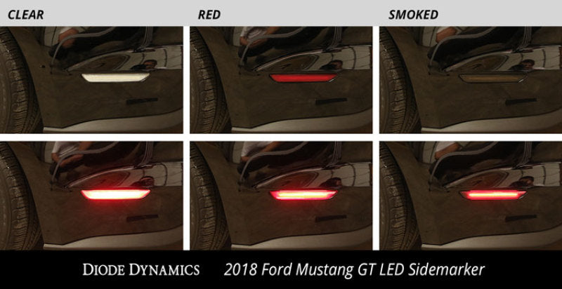 Feux latéraux à LED Diode Dynamics 15-21 Ford Mustang fumés (ensemble)