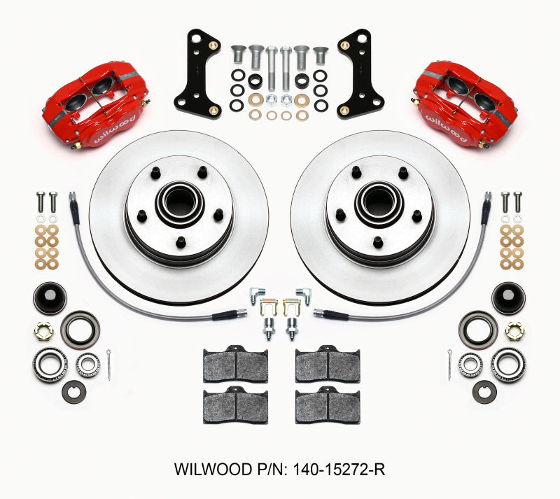 Kit avant Wilwood Forged Dynalite-M 11,00 po 1 pièce Rotor et moyeu Rouge 67-69 Camaro 64-72 Nova Chevelle