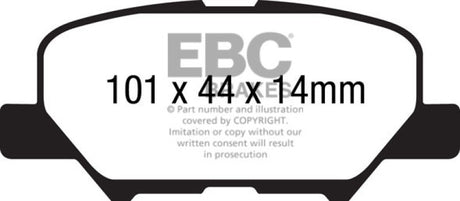 Plaquettes de frein arrière extra-robustes EBC 13+ pour Mitsubishi Outlander 2.4 FWD