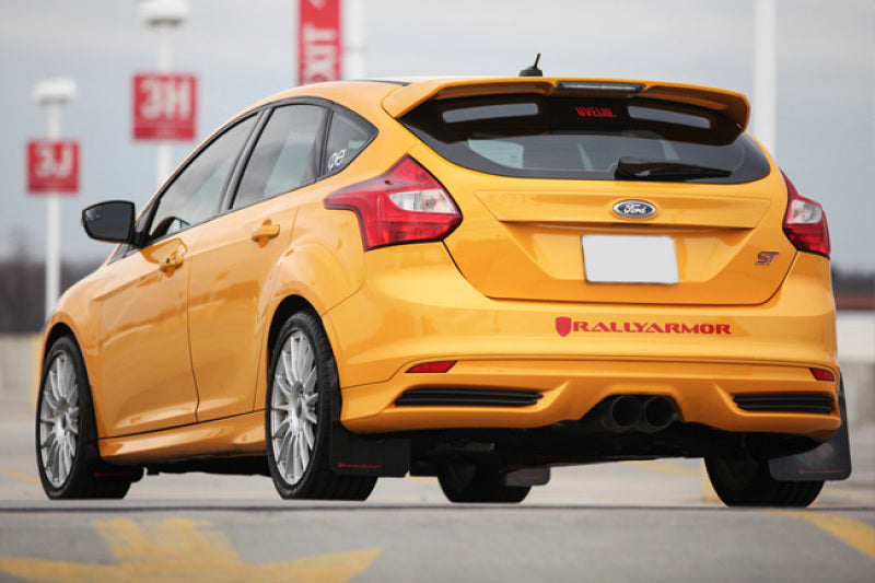 Rally Armor 12-19 Ford Focus ST / 16-19 RS Black Mud Flap w/ Red Logo