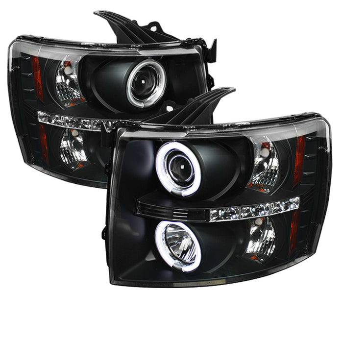 Phares de projecteur Spyder Chevy Silverado 1500 07-13 CCFL Halo LED Blk PRO-YD-CS07-CCFL-BK