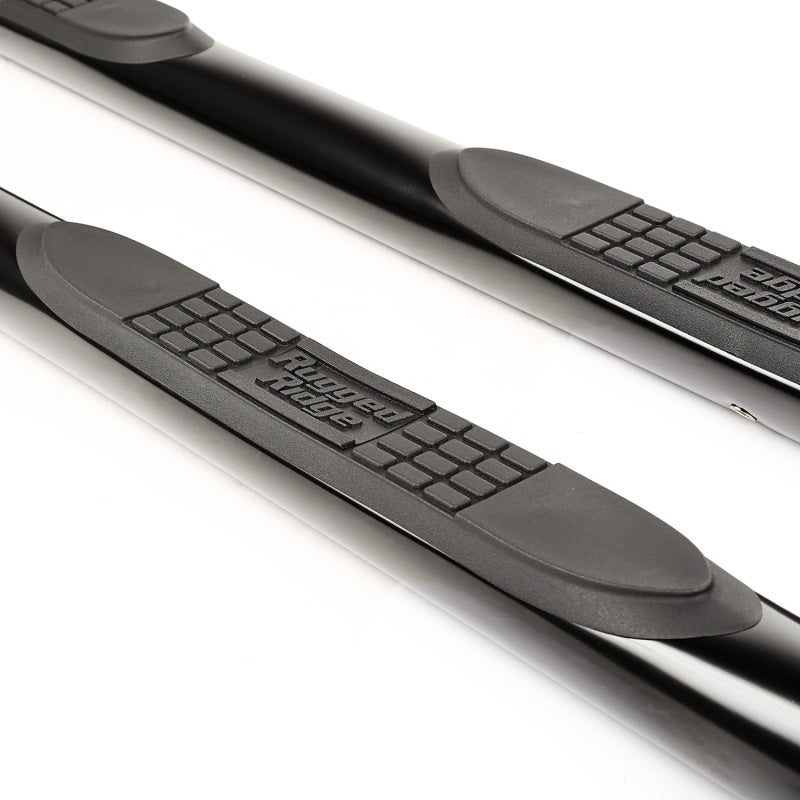 Marchepieds latéraux ronds Rugged Ridge de 3 po, noir, Renegade BU 15-18