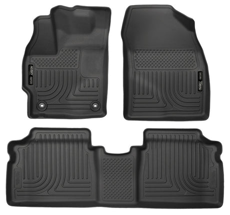 Revêtements de sol avant et 2e siège noirs Husky Liners 2015 pour Toyota Prius WeatherBeater