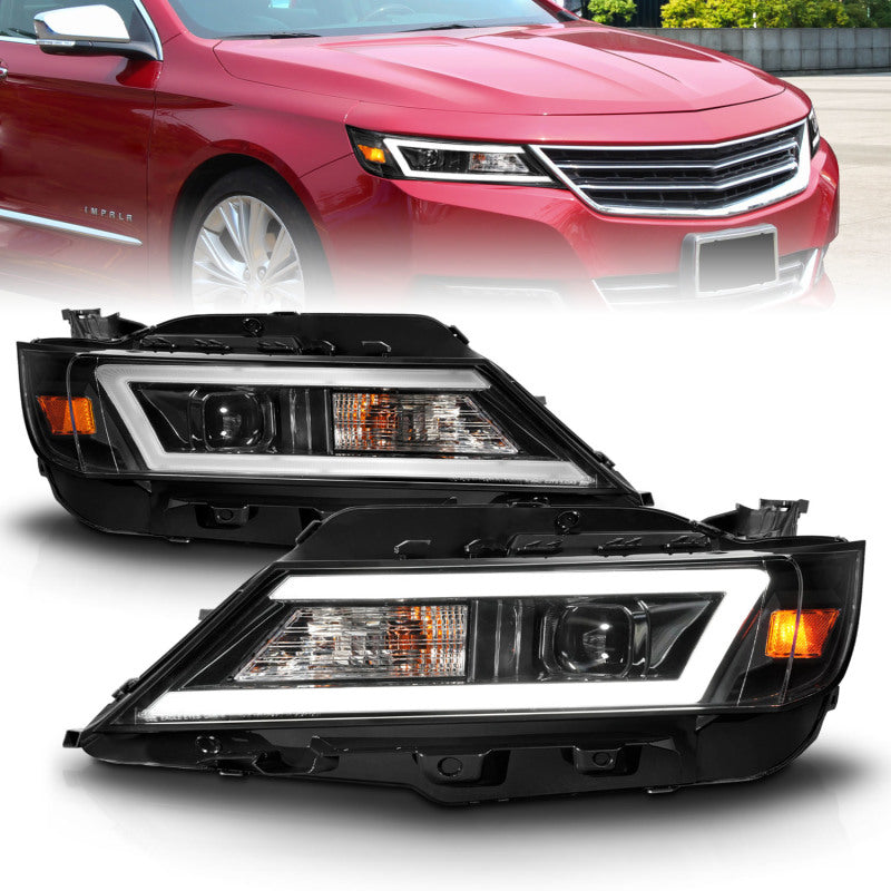 Phares à LED à barre carrée Anzo 14-20 Chevrolet Impala avec boîtier noir