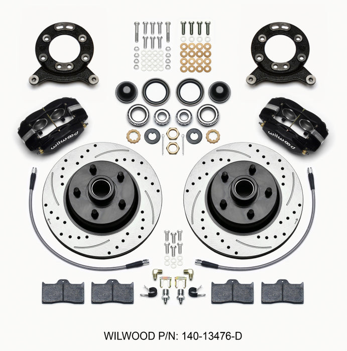 Kit avant Wilwood Forged Dynalite-M 11,30 pouces 1 pièce Rotor et moyeu-Drill 65-69 Mustang Disque et axe de tambour