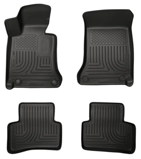 Revêtements de sol noirs Husky Liners 2012 Mercedes Classe C WeatherBeater Combo