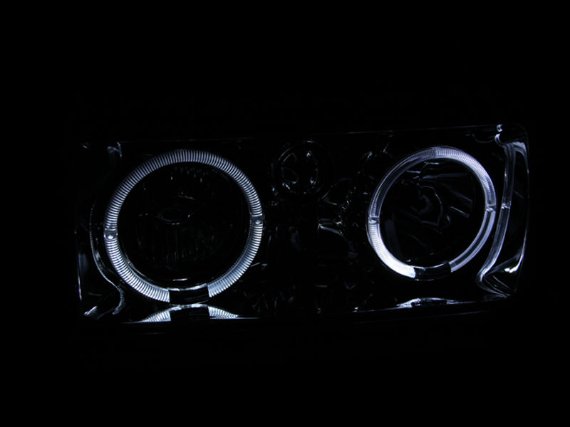 Phares en cristal ANZO 1991-1994 Toyota Land Cruiser avec halo chromé