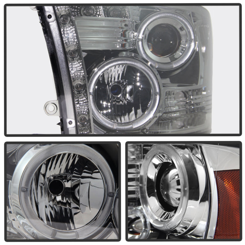 Phares de projecteur Spyder Dodge Ram 1500 09-14 10-14 Halogène- LED Halo LED- Fumée PRO-YD-DR09-HL-SM
