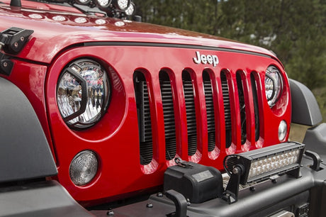 Protections Euro pour phares texturés noirs Elite Rugged Ridge 07-18 Jeep Wrangler JK/JKU