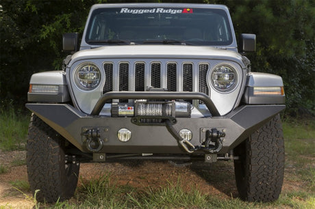 Pare-chocs avant Rugged Ridge Spartan HCE avec Overrider 18-20 Jeep Wrangler JL/JT