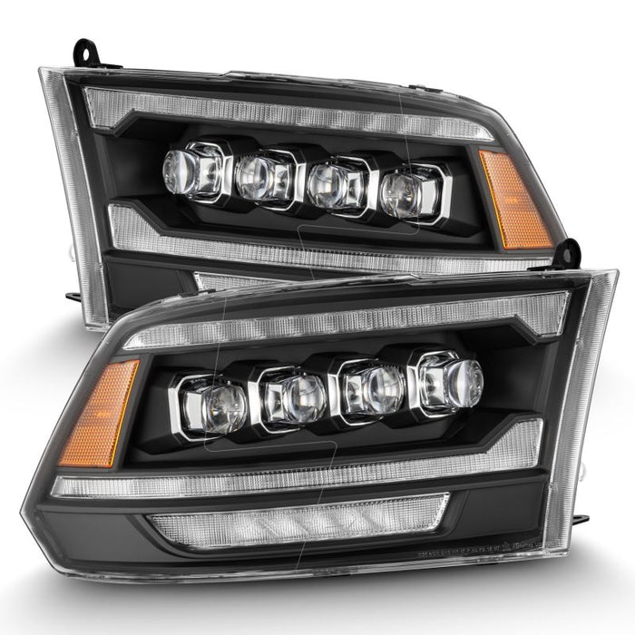 Phares à LED AlphaRex 09-18 Dodge Ram 2500 NOVA de style planche, design noir avec lumière d'activation