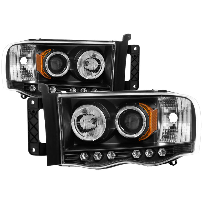 Phares de projecteur Spyder Dodge Ram 1500 02-05/Ram 2500 03-05 LED Halo LED Blk PRO-YD-DR02-HL-BK