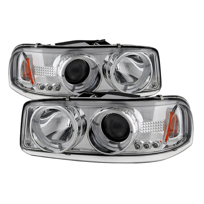 Phares de projecteur Spyder GMC Sierra 1500/2500/3500 99-06 LED Halo LED Chrome PRO-YD-CDE00-HL-C