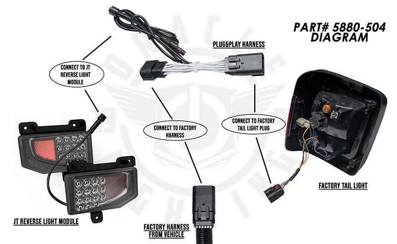 Adaptateur de câblage Oracle Plug &amp; Play pour feux de recul Jeep Gladiator JT VOIR LA GARANTIE