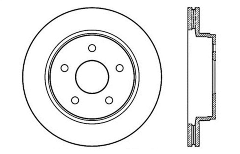 Rotor avant droit rainuré et percé StopTech pour Dodge Durango 04-06 / Ram 1500 02-10 (sauf Mega Cab)
