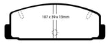 Plaquettes de frein arrière EBC Yellowstuff pour Mazda Protege 2.0 Turbo (Mazdaspeed) 03-04