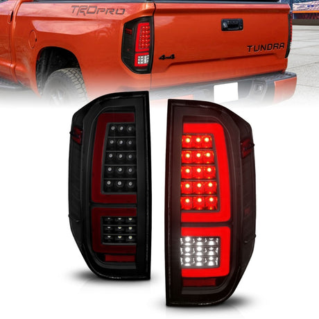 Feux arrière à LED ANZO 2014-2021 Toyota Tundra Boîtier noir/lentille fumée
