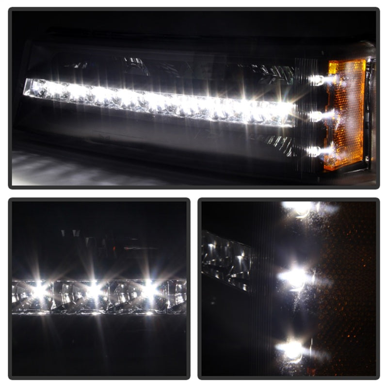 Feux de pare-chocs à LED Xtune Chevy Silverado 03-06 / Avalanche 02-06 Noir CBL-JH-CS03-LED-BK