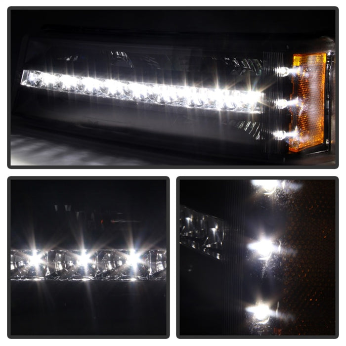 Feux de pare-chocs à LED Xtune Chevy Silverado 03-06 / Avalanche 02-06 Noir CBL-JH-CS03-LED-BK