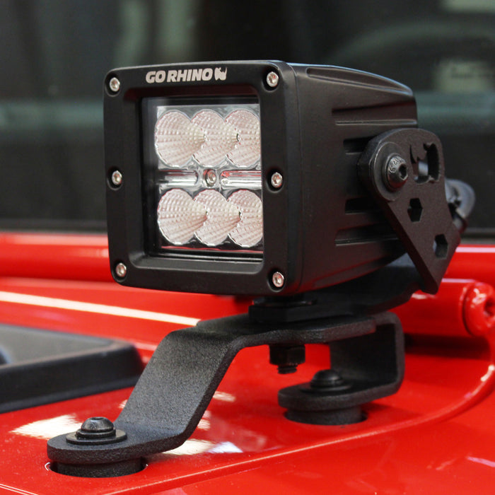 Go Rhino 18-20 Jeep Wrangler JL/JLU/Gladiator JT Light Mount - 3in Cube