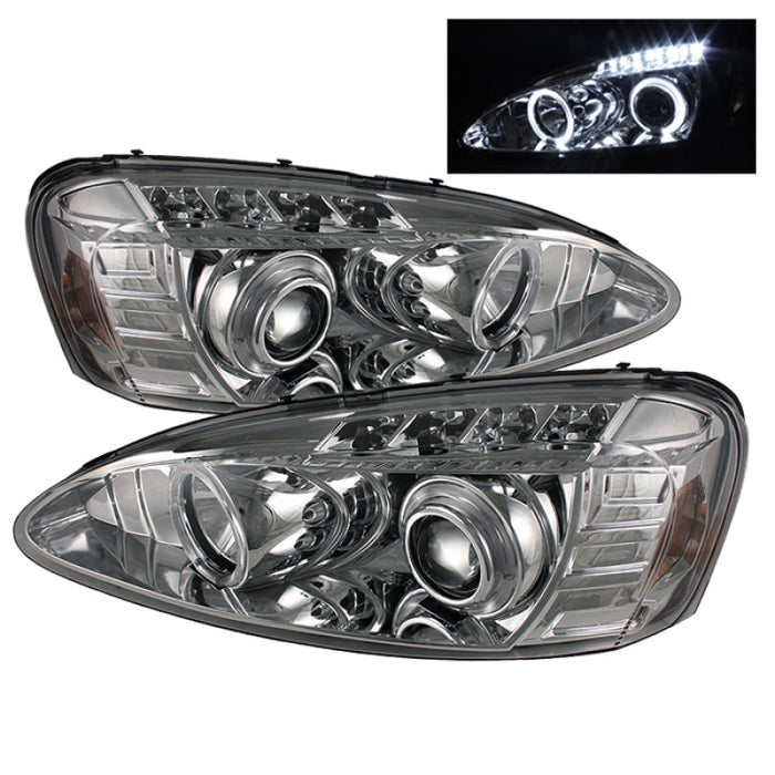 Phares de projecteur Spyder Pontiac Grand Prix 04-08 LED Halo LED Chrm PRO-YD-PGP04-HL-C