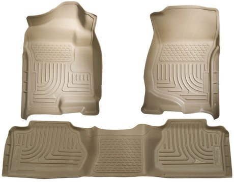 Revêtements de sol Husky Liners 07-12 Chevrolet Silverado/GMC Sierra Extended Cab WeatherBeater Combo Tan
