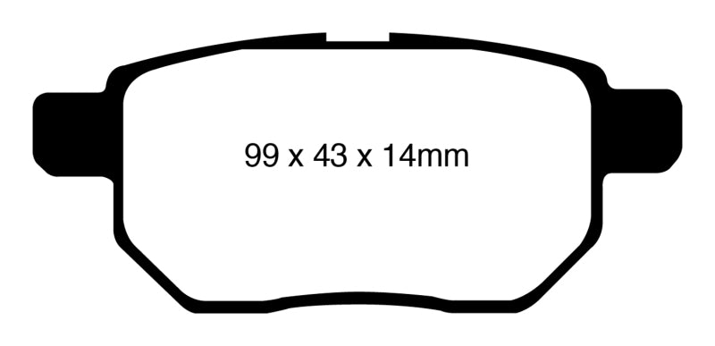Plaquettes de frein arrière EBC 09-10 Pontiac Vibe 1.8 Yellowstuff