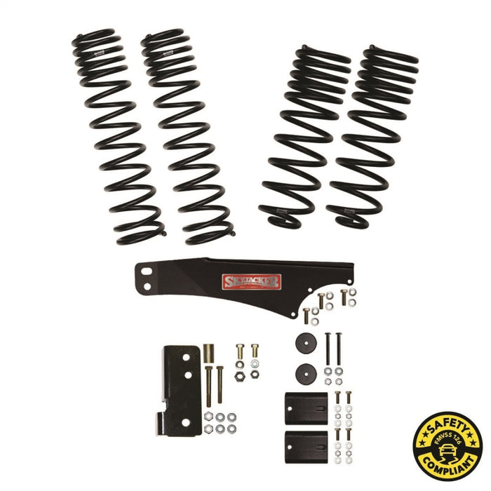 Kit de levage Skyjacker 07-18 Jeep Wrangler (JKU) 2,5 pouces avec ressorts à double débattement et longue course