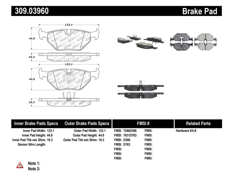 Plaquettes de frein arrière Street Performance StopTech Performance pour BMW M3 87-99 / M5 89-93 / Z3 98-02