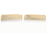 Ford Racing 21-23 Bronco Script Fender Badge - Silver