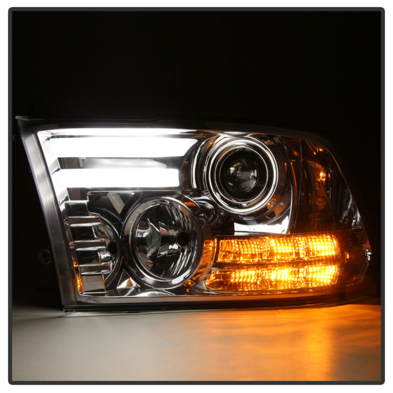 Phares de projecteur Spyder Dodge Ram 09-12 Barre lumineuse DRL Chrome PRO-YD-DR09-LBDRL-C