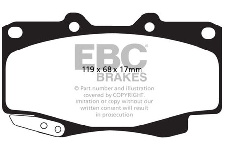 Plaquettes de frein avant EBC 99-04 Toyota Tacoma 4WD 2.7 Greenstuff