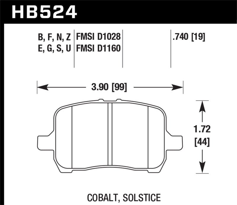 Hawk 06-09 Pontiac Solstice / 07-10 Saturn Sky DTC-60 Race Front Brake Pads