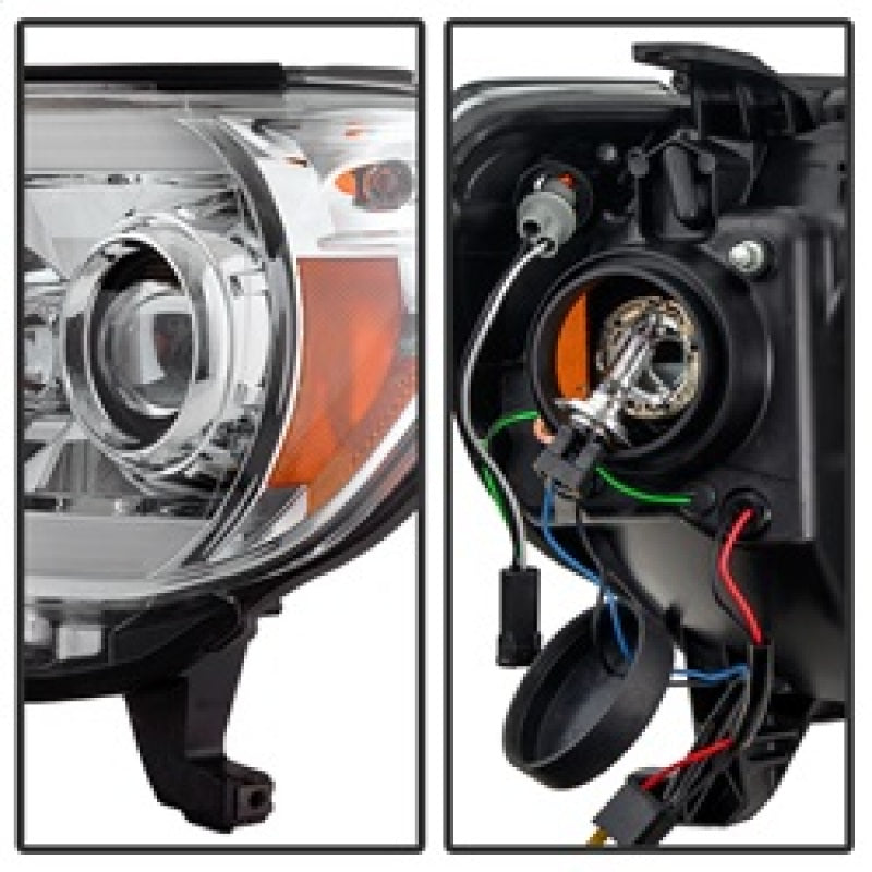 Phares de projecteur Spyder Toyota Tacoma 12-16 Barre lumineuse DRL Chrome PRO-YD-TT12-LBDRL-C