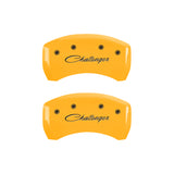 MGP 4 Caliper Covers Engraved F & R Cursive/Challenger Yellow Finish Black Char 2006 Dodge Charger