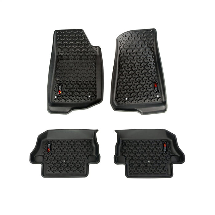 Kit de revêtement de sol Rugged Ridge noir avant/arrière 18-20 Jeep Wrangler JL 2 portes