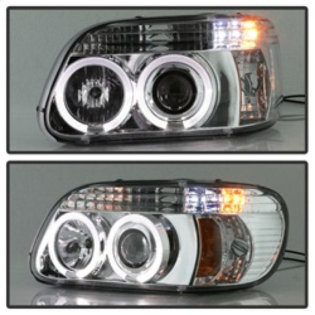 Phares de projecteur Spyder Ford Explorer 95-01 1PC LED Halo Chrm PRO-YD-FEXP95-HL-1PC-C
