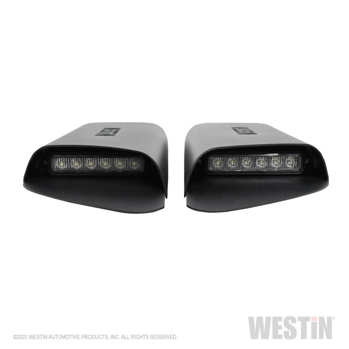 Westin 18-20 Jeep Wrangler JL 2 portes avec écopes de capot à LED - Noir texturé