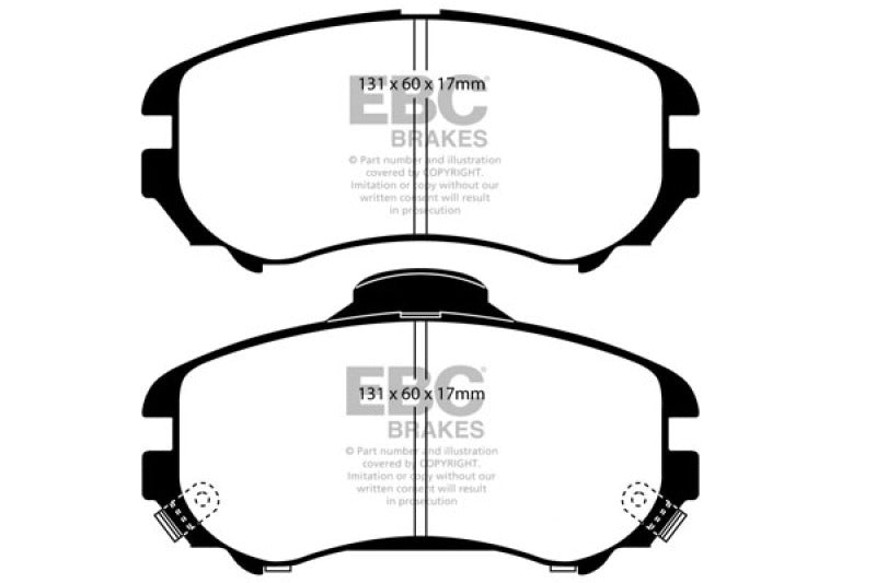 Plaquettes de frein avant EBC Greenstuff pour Hyundai Elantra 2.0 07-08