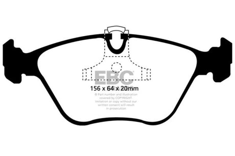 Plaquettes de frein avant EBC 01-03 pour BMW 525i 2.5 (E39) Greenstuff