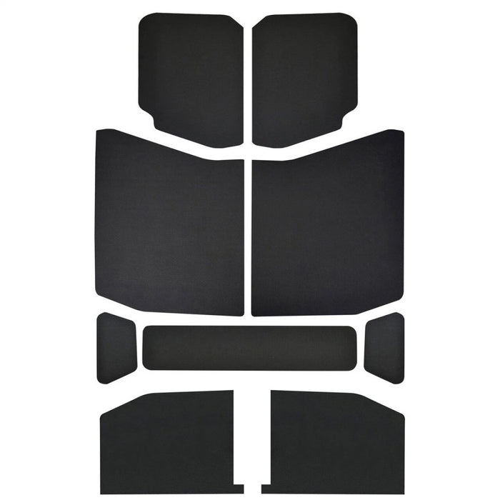 Tapis de protection pour toit de Jeep Wrangler JL 4 portes DEI 18-23 - 9 pièces - Noir