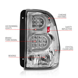 Feux arrière à LED ANZO 2002-2009 Chevrolet Trailblazer avec barre lumineuse, boîtier chromé, lentille transparente