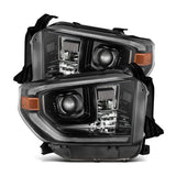 Phares de projection à LED AlphaRex 14-21 Toyota Tundra LUXX-Series Alpha-Blk avec lumière d'activation et signal de séquence + DRL