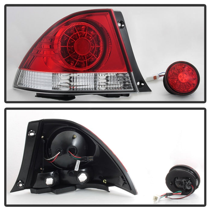 Feux arrière à LED Spyder 01-03 Lexus IS300 - Rouge transparent ALT-YD-LIS300-LED-SET-RC