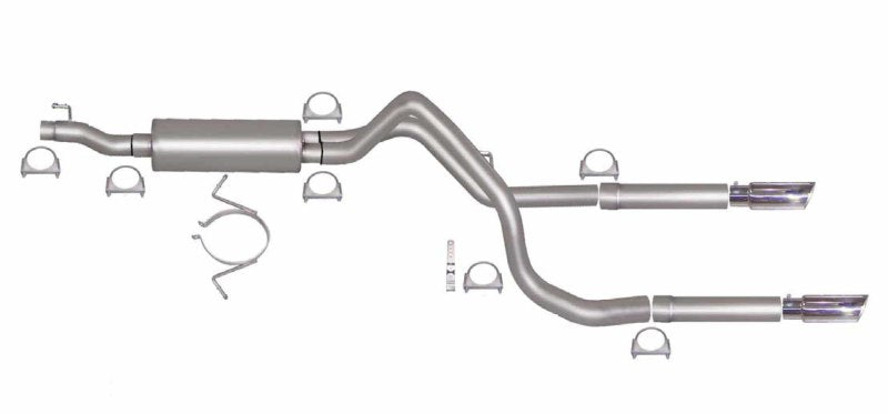 Échappement double à double séparation Cat-Back de 2,5 pouces pour Dodge Ram 1500 Laramie 5,7 L de Gibson 06-08 - Acier inoxydable