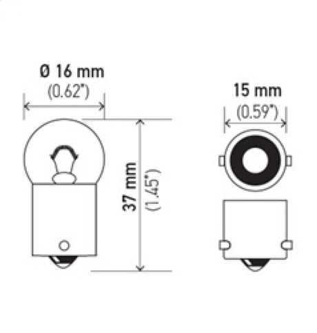 Ampoule Hella 53 12V 2W 1CP BA9s G3.5