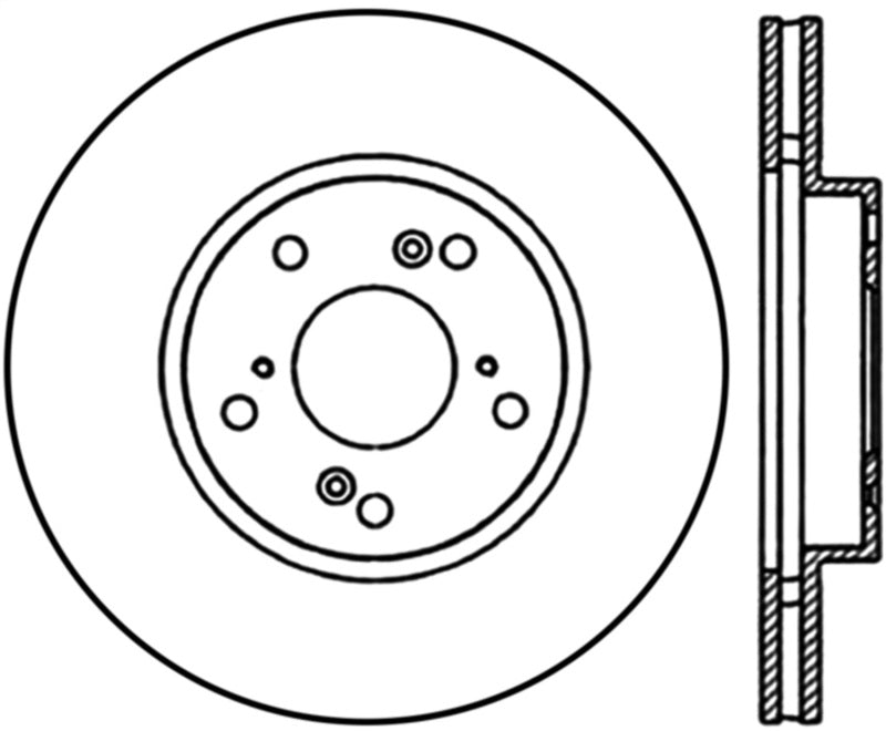 StopTech 06-18 Honda Civic Cryo Drilled Sport Left Front Rotor