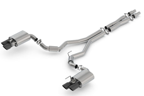 Échappement Borla 2018 Ford Mustang GT 5.0L AT/MT 3 pouces S-Type Catback Embouts chromés noirs avec valves