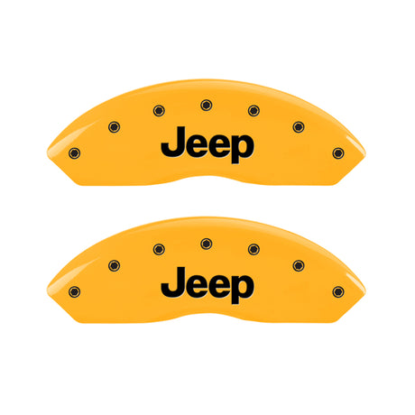 Couvre-étriers MGP 4 gravés à l'avant JEEP Logo de calandre JEEP gravé à l'arrière Finition jaune noir ch